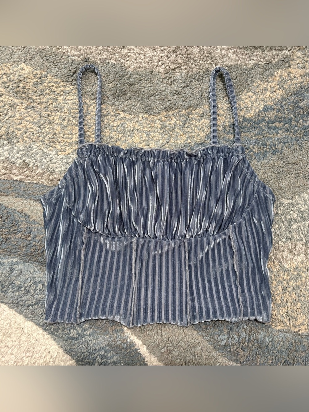 Dusty Blue Crop Top